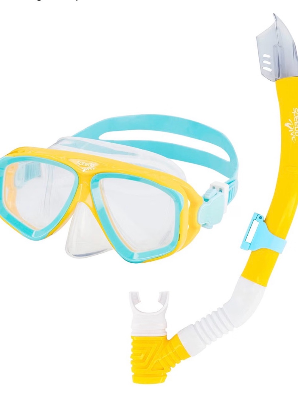 Speedo Kids Yellow and Teal Snorkel Mask Set
